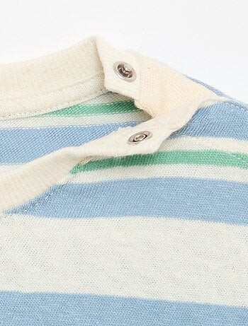 Gestreept T-shirt van katoen en linnen jerseytricot
