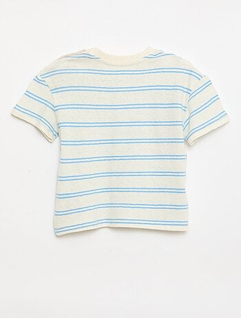 Gestreept T-shirt van katoen en linnen jerseytricot