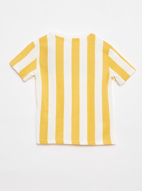 Gestreept T-shrit met korte mouwen en 'summer'-print - Kiabi