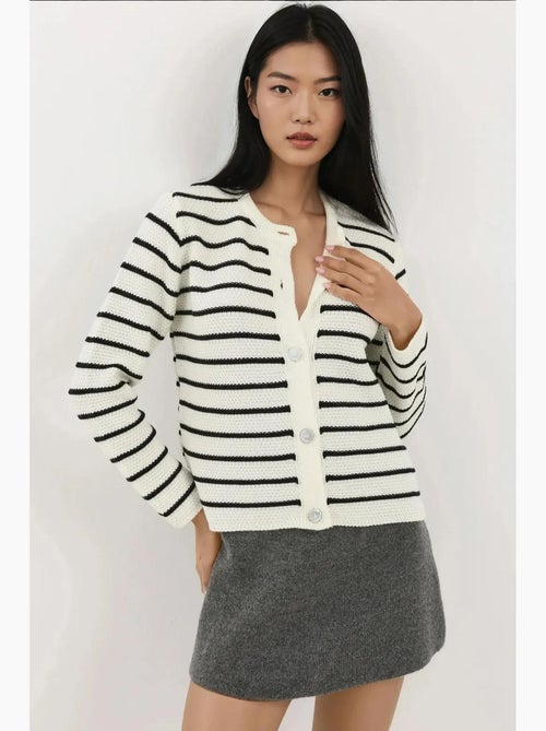 Gestreept vest met knopen hiccup - Kiabi Gestreept vest met knopen hiccup - Kiabi