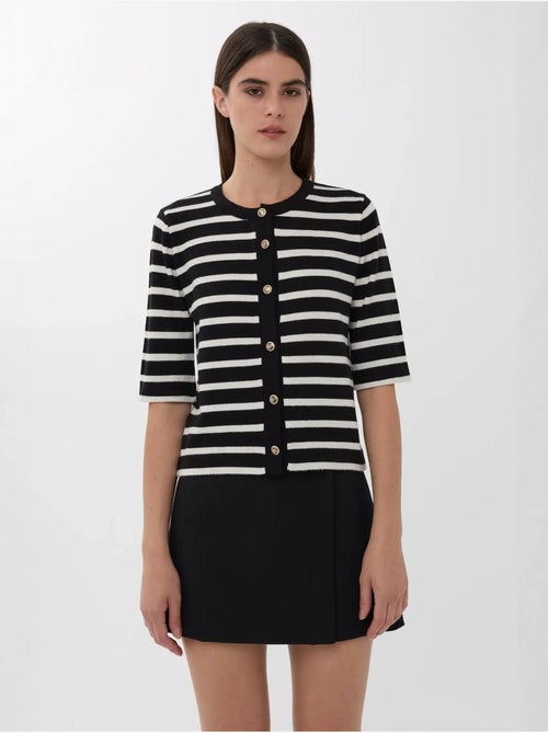 Gestreept vest met korte mouwen en knopen hiccup - Kiabi Gestreept vest met korte mouwen en knopen hiccup - Kiabi