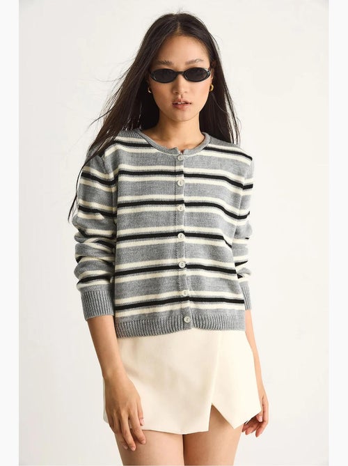Gestreept vest met ronde hals lucci - Kiabi