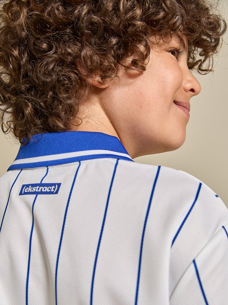 Gestreept voetbal-T-shirt met korte mouwen (Ekstract) Wit - Kiabi