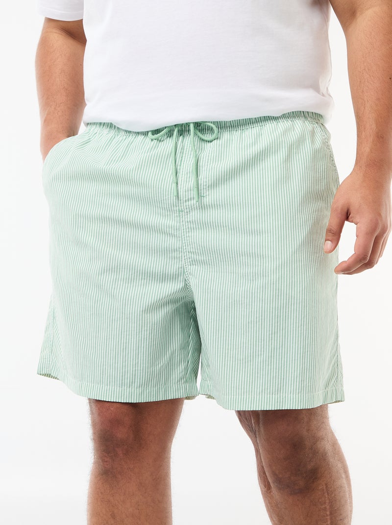 Gestreept zwembermuda Groen - Kiabi