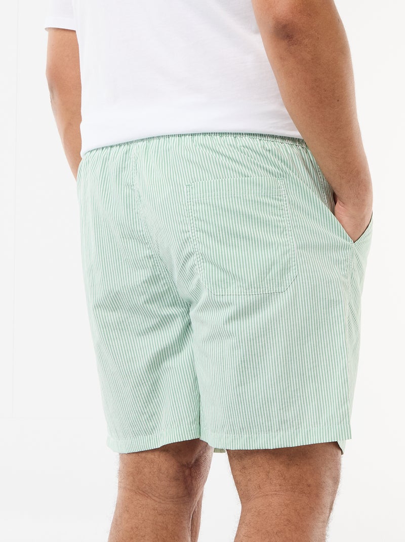 Gestreept zwembermuda Groen - Kiabi