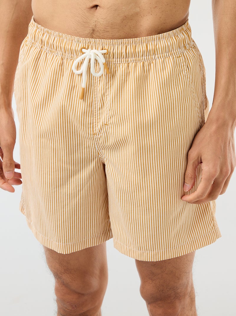 Gestreept zwemshort Geel - Kiabi
