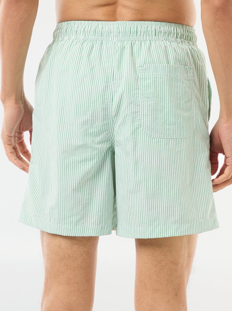 Gestreept zwemshort Groen - Kiabi