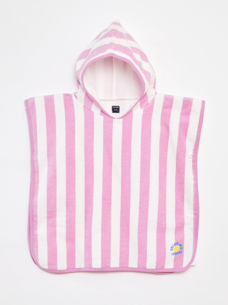 Gestreepte badcape van badstof ROSE - Kiabi