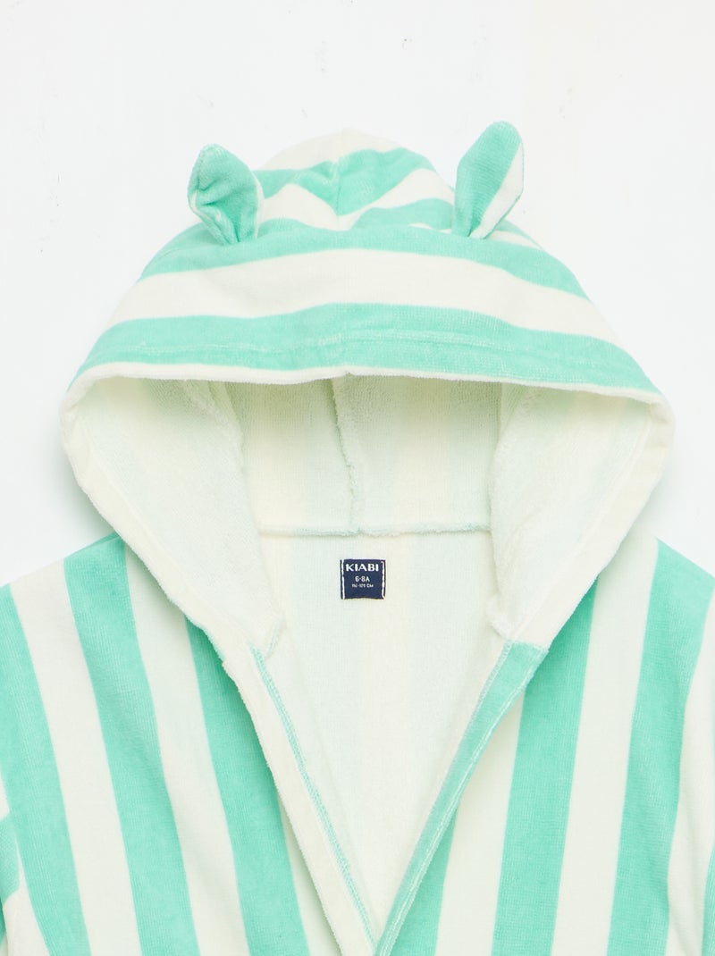 Gestreepte badjas Blauw - Kiabi