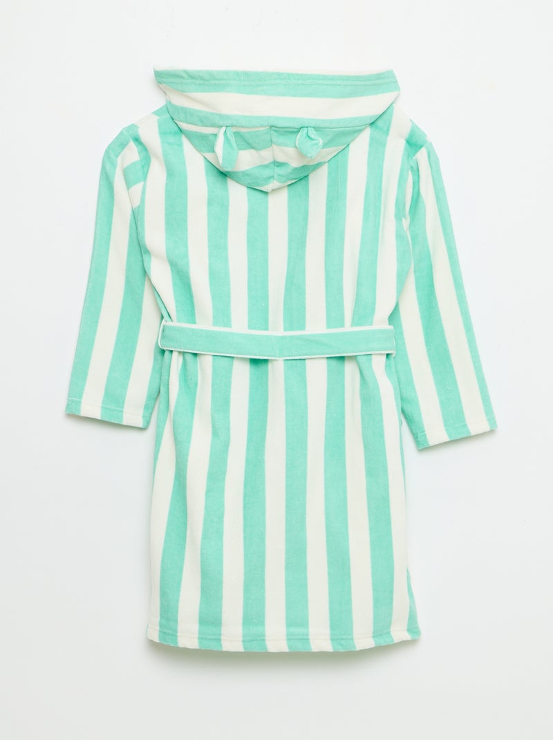 Gestreepte badjas Blauw - Kiabi