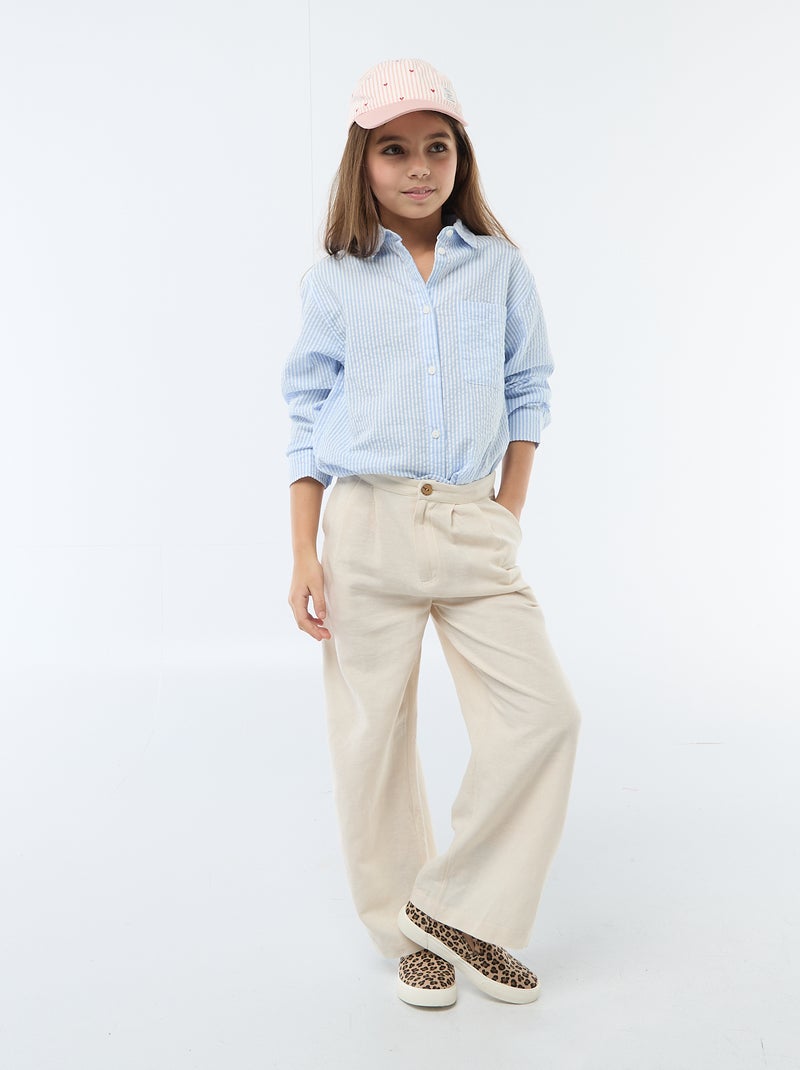 Gestreepte blouse Blauw - Kiabi