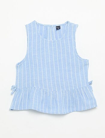 Gestreepte blouse met fantasie strikjes