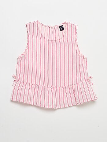 Gestreepte blouse met fantasie strikjes