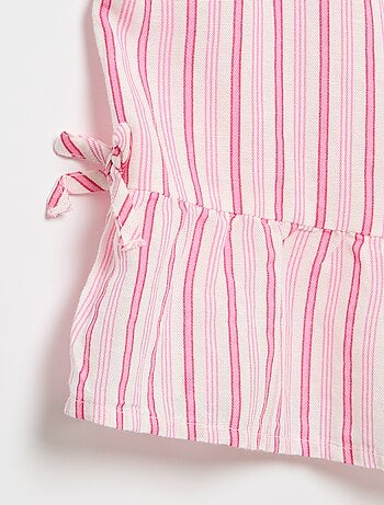 Gestreepte blouse met fantasie strikjes
