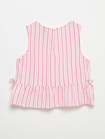 Gestreepte blouse met fantasie strikjes