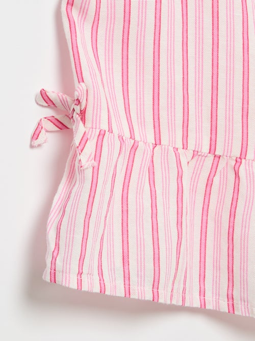 Gestreepte blouse met fantasie strikjes - Kiabi