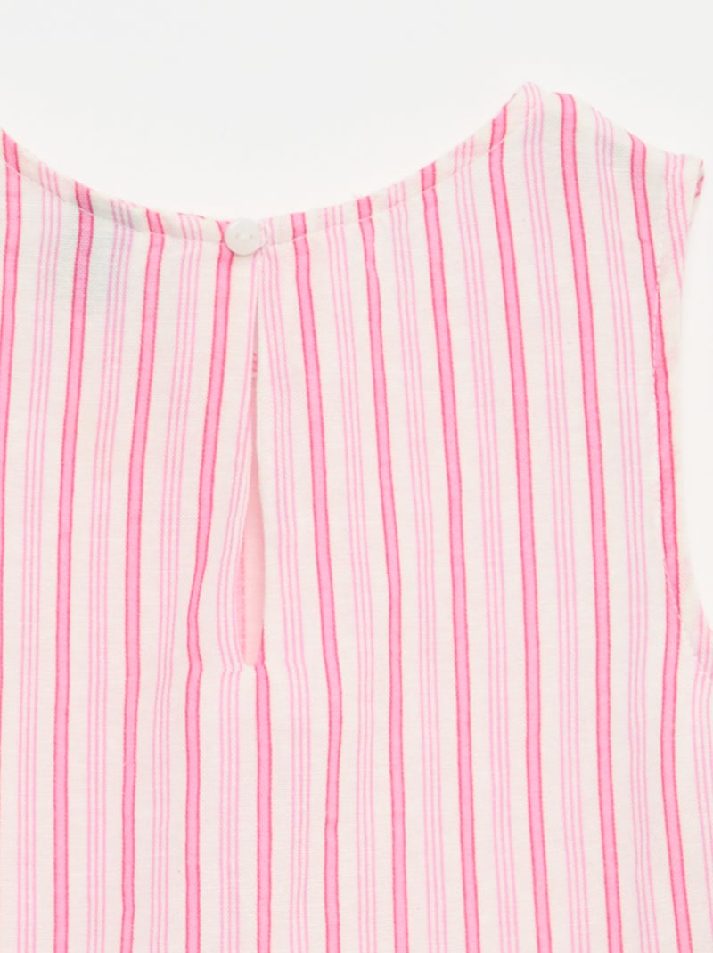 Gestreepte blouse met fantasie strikjes Rose - Kiabi