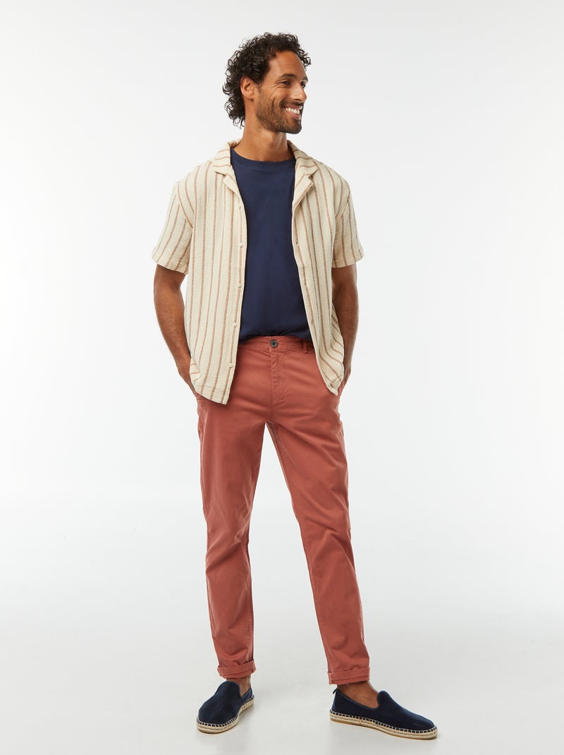 Gestreepte blouse met korte mouw Wit - Kiabi