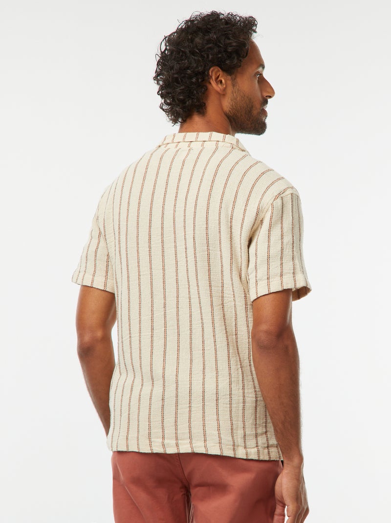 Gestreepte blouse met korte mouw Wit - Kiabi