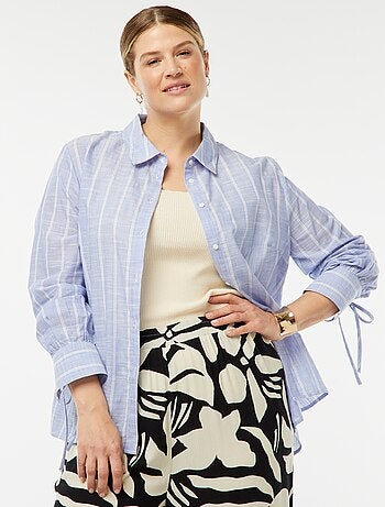 Gestreepte blouse met lange mouwen 'Only Carmakoma'