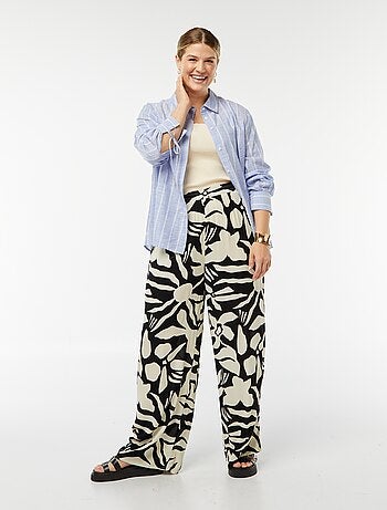 Gestreepte blouse met lange mouwen 'Only Carmakoma'