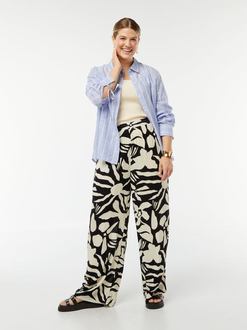 Gestreepte blouse met lange mouwen 'Only Carmakoma' - Kiabi