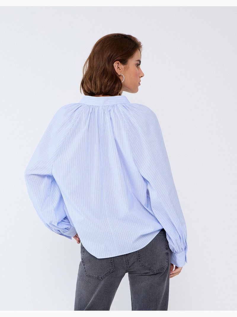 Gestreepte blouse, mo fashion Blauw - Kiabi