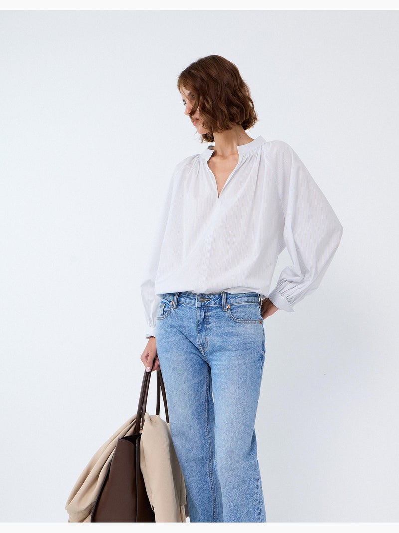 Gestreepte blouse, mo fashion Blauw - Kiabi