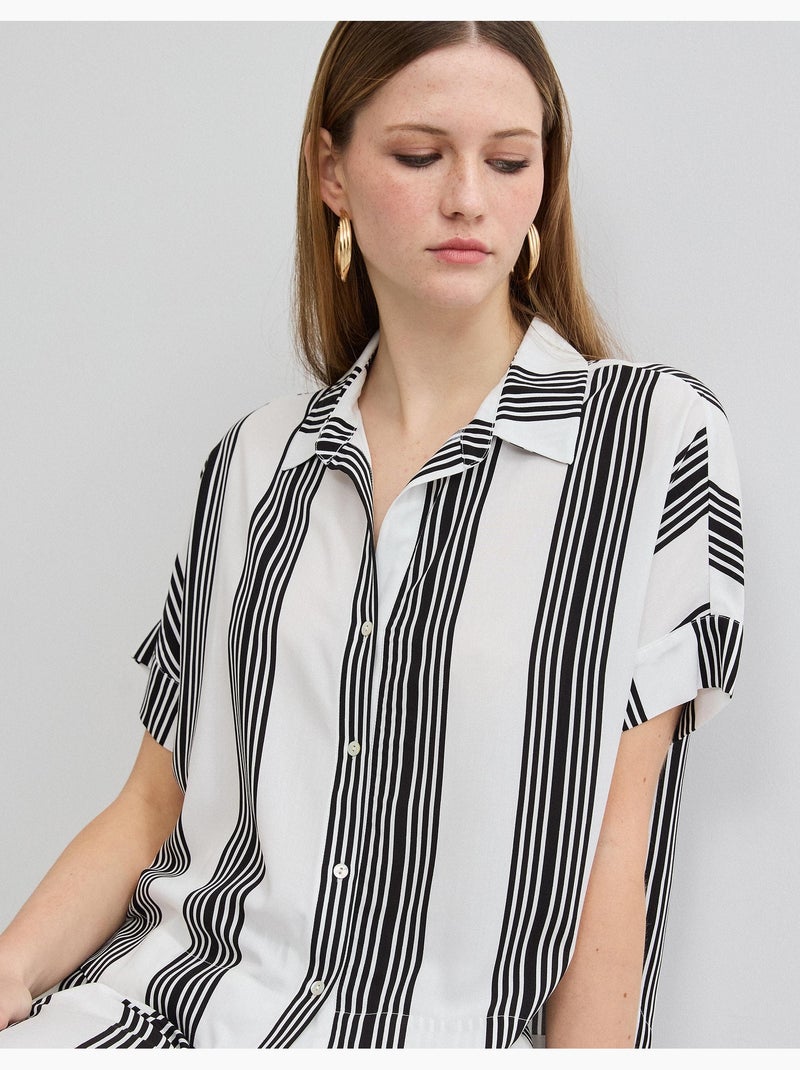Gestreepte blouse, MO Fashion Zwart - Kiabi