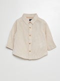 Gestreepte blouse van gemengd linnen WIT - Kiabi
