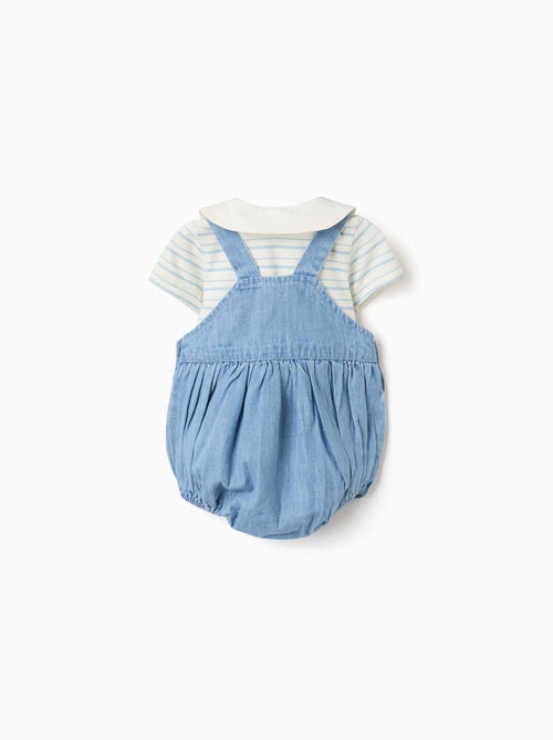 Gestreepte body en denim romper set - Kiabi Gestreepte body en denim romper set - Kiabi