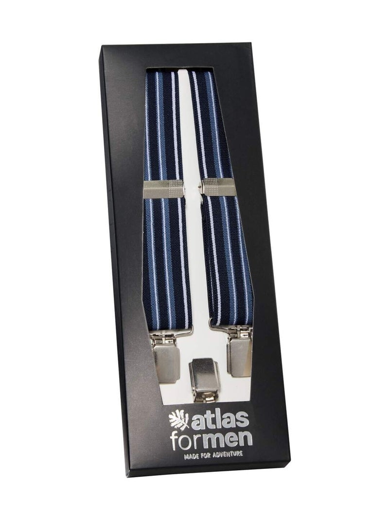 Gestreepte bretels - ATLAS FOR MEN Blauw Blauw - Kiabi