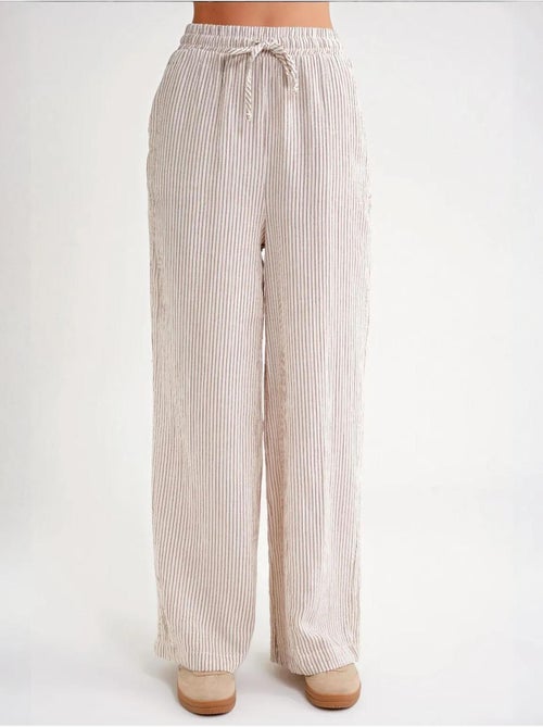 Gestreepte broek met hoge taille en trekkoord mixray - Kiabi