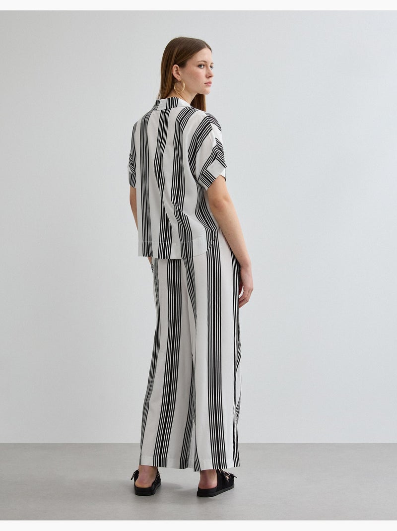 Gestreepte broek, MO Fashion Zwart - Kiabi