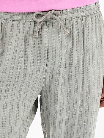 Gestreepte broek van linnenmix