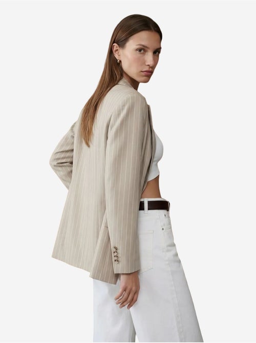 Gestreepte capribroek met hoge taille en wijde pijpen dilvin - Kiabi Gestreepte capribroek met hoge taille en wijde pijpen dilvin - Kiabi