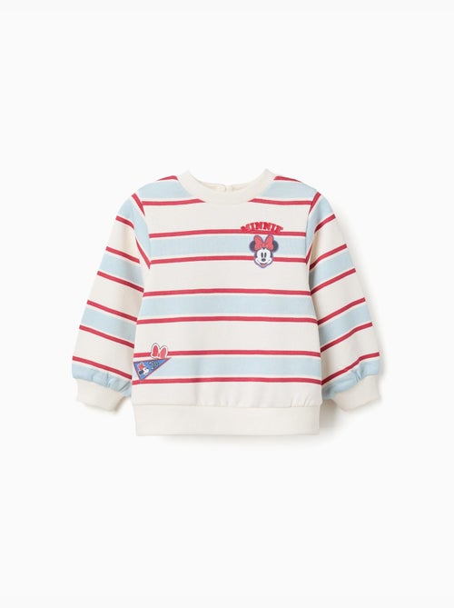 Gestreepte geborstelde sweatshirt met minnie - Kiabi Gestreepte geborstelde sweatshirt met minnie - Kiabi