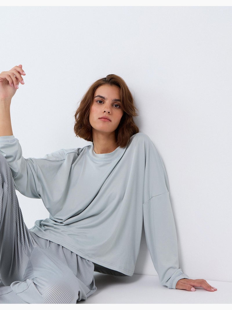 Gestreepte gebreide pyjama's, mo fashion Groen - Kiabi