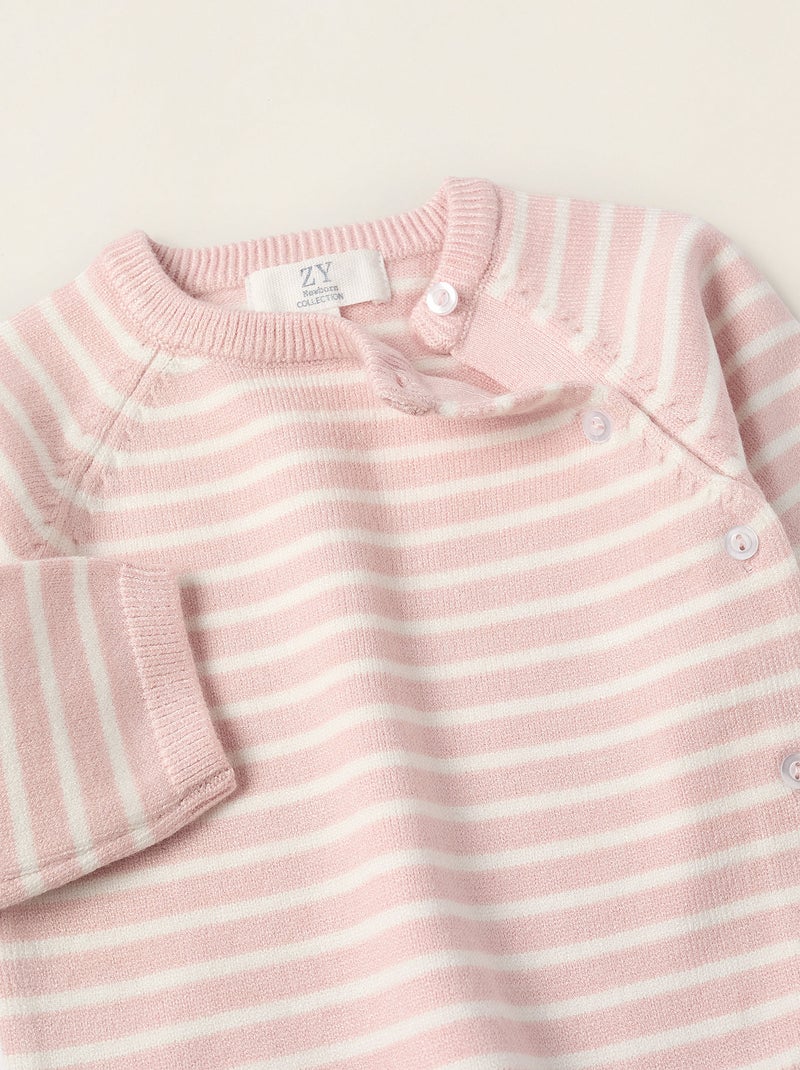 Gestreepte gebreide set Roze - Kiabi