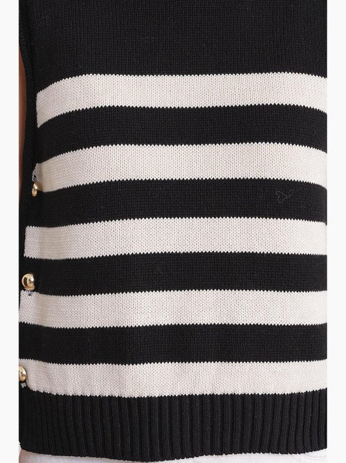 Gestreepte gebreide top met knoopdetail mixray - Kiabi