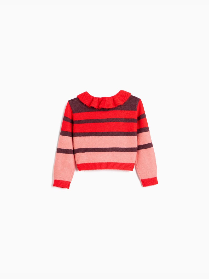Gestreepte gebreide trui, mo fashion Rood - Kiabi
