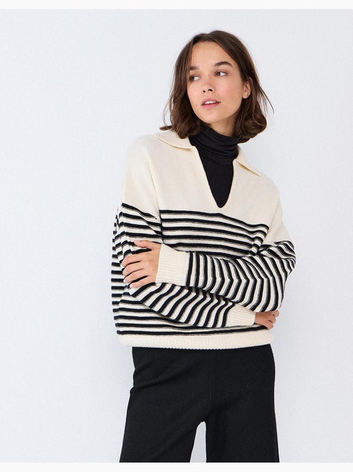 Gestreepte gebreide trui, mo fashion - Kiabi