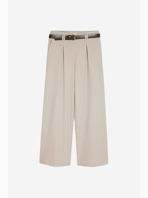 Gestreepte, geplooide wide-leg broek dilvin - Kiabi Gestreepte, geplooide wide-leg broek dilvin - Kiabi