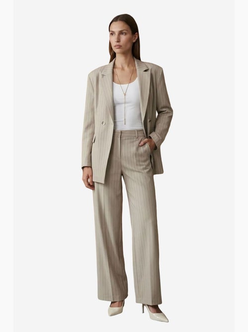 Gestreepte, geplooide wide-leg broek dilvin - Kiabi Gestreepte, geplooide wide-leg broek dilvin - Kiabi