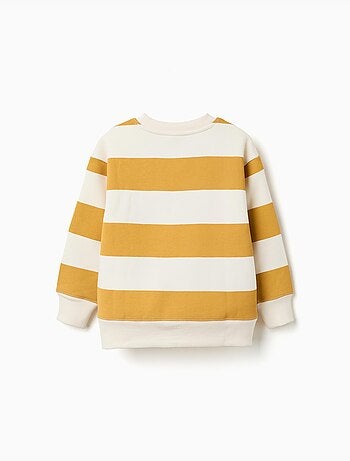 Gestreepte geruwde sweatshirt met print
