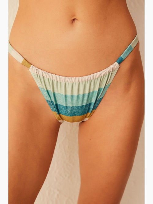 Gestreepte glinsterende nature side bikinibroek penti - Kiabi Gestreepte glinsterende nature side bikinibroek penti - Kiabi