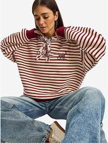 Gestreepte hoodie-sweatshirt met trekkoord lucci