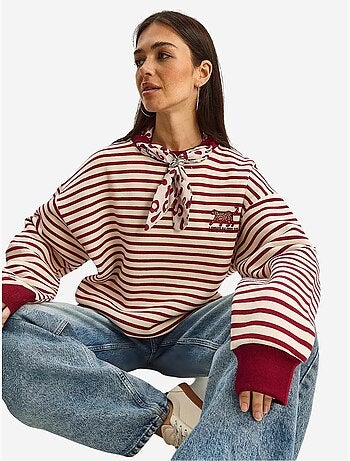 Gestreepte hoodie-sweatshirt met trekkoord lucci