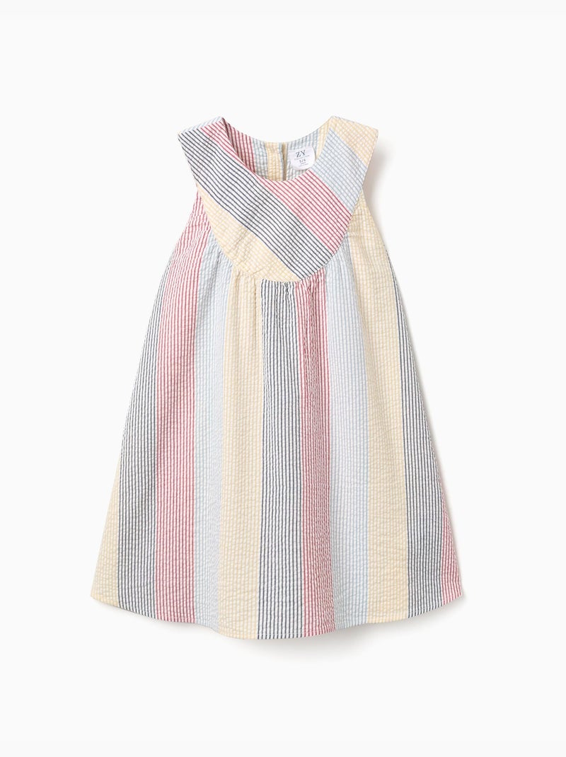 Gestreepte katoenen jurk You&Me Rood - Kiabi