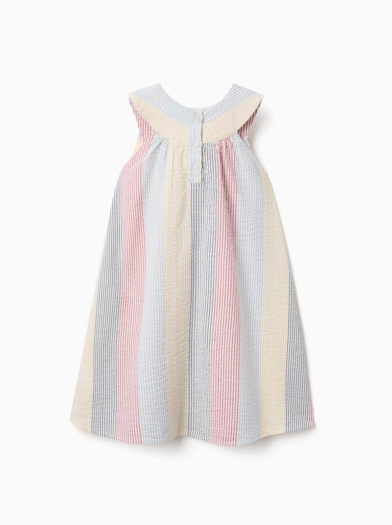 Gestreepte katoenen jurk You&Me Rood - Kiabi